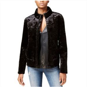Rachel Roy Womens Velvet Bomber Jacket